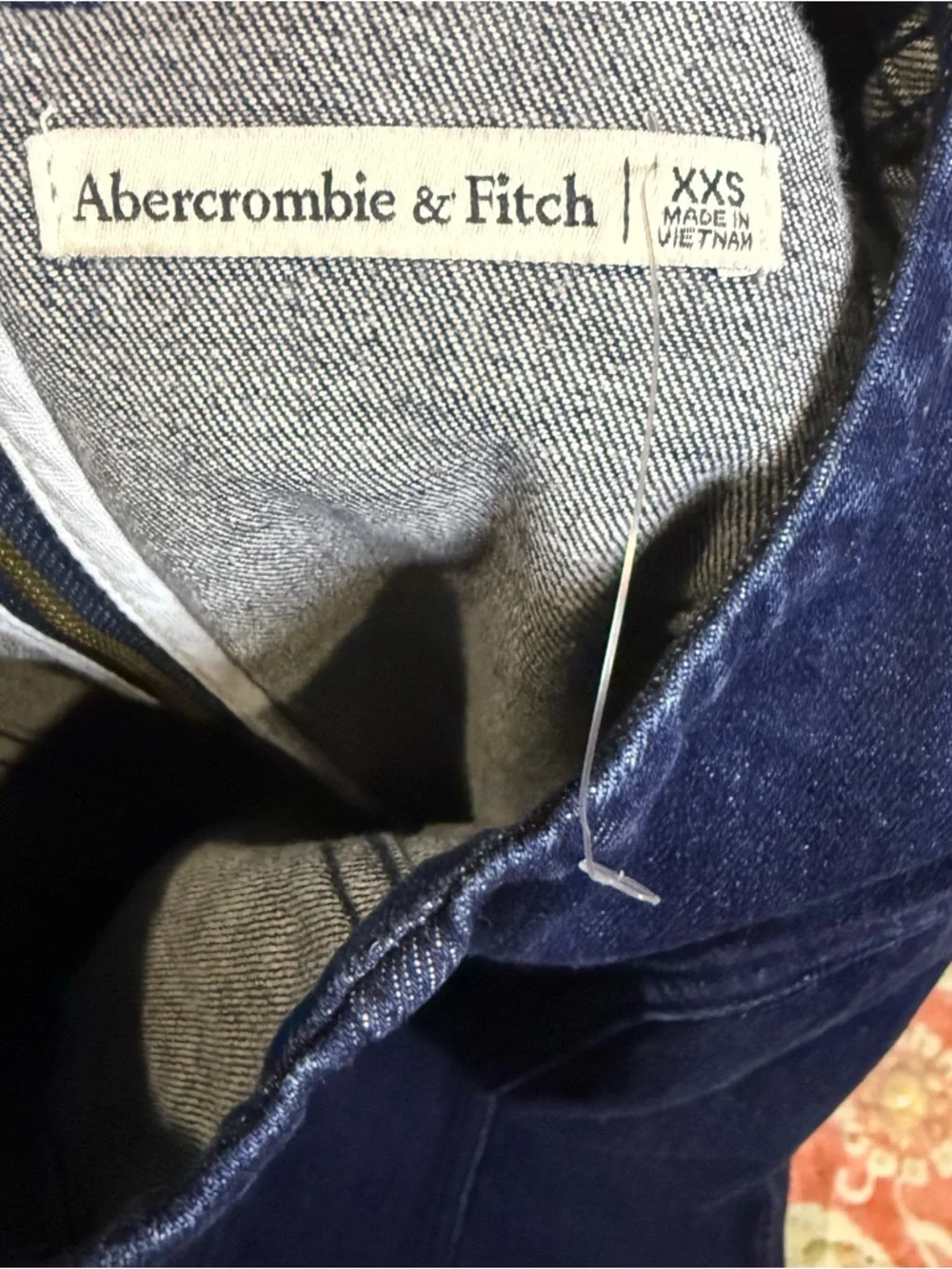 Abercrombie & Fitch Sleeveless Denim Midi Dress in Light DarBlue with Front Slit - Picture 7 of 13